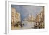 The Grand Canal, Venice, with Gondolas and Figures in the Foreground, circa 1818-JMW Turner-Framed Giclee Print