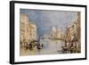 The Grand Canal, Venice, with Gondolas and Figures in the Foreground, circa 1818-JMW Turner-Framed Giclee Print