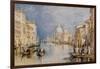 The Grand Canal, Venice, with Gondolas and Figures in the Foreground, circa 1818-JMW Turner-Framed Giclee Print