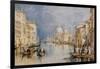 The Grand Canal, Venice, with Gondolas and Figures in the Foreground, circa 1818-JMW Turner-Framed Giclee Print