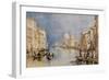 The Grand Canal, Venice, with Gondolas and Figures in the Foreground, circa 1818-JMW Turner-Framed Giclee Print