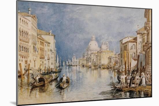 The Grand Canal, Venice, with Gondolas and Figures in the Foreground, circa 1818-JMW Turner-Mounted Giclee Print
