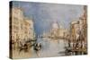 The Grand Canal, Venice, with Gondolas and Figures in the Foreground, circa 1818-JMW Turner-Stretched Canvas