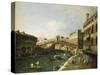 The Grand Canal, Venice, with the Rialto Bridge-Canaletto-Stretched Canvas