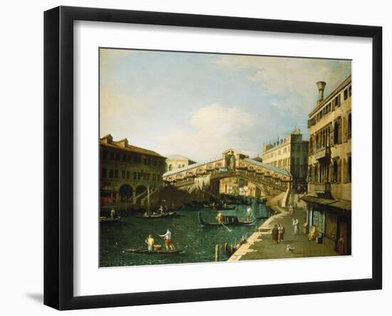 The Grand Canal, Venice, with the Rialto Bridge-Canaletto Giovanni Antonio Canal-Framed Giclee Print