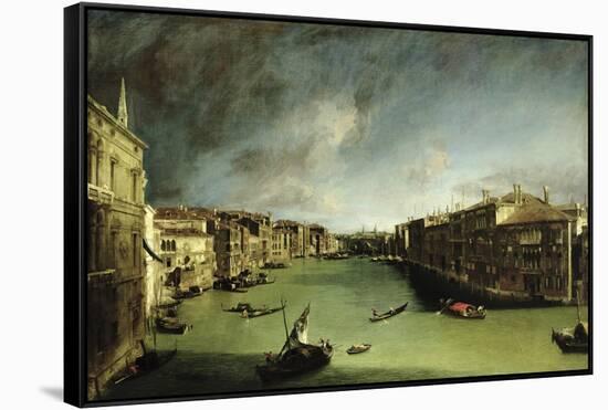 The Grand Canal, View of the Palazzo Balbi Towards the Rialto Bridge, 1724-Canaletto-Framed Stretched Canvas