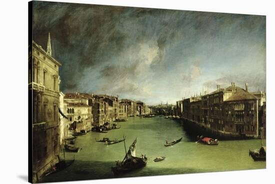 The Grand Canal, View of the Palazzo Balbi Towards the Rialto Bridge, 1724-Canaletto-Stretched Canvas