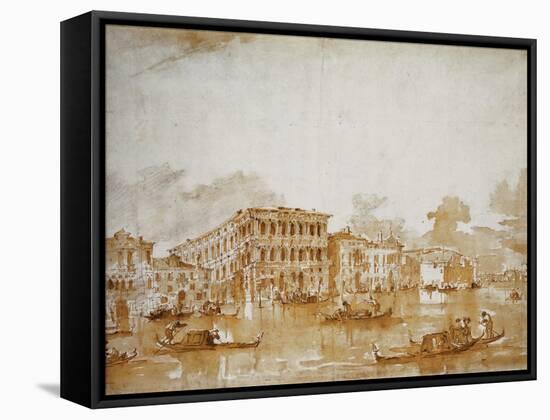 The Grand Canal with the Ca' Pesaro-Francesco Guardi-Framed Stretched Canvas