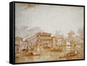 The Grand Canal with the Ca' Pesaro-Francesco Guardi-Framed Stretched Canvas