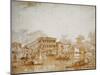The Grand Canal with the Ca' Pesaro-Francesco Guardi-Mounted Giclee Print