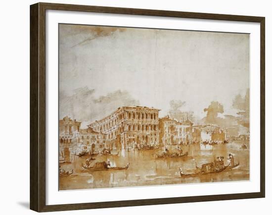 The Grand Canal with the Ca' Pesaro-Francesco Guardi-Framed Giclee Print