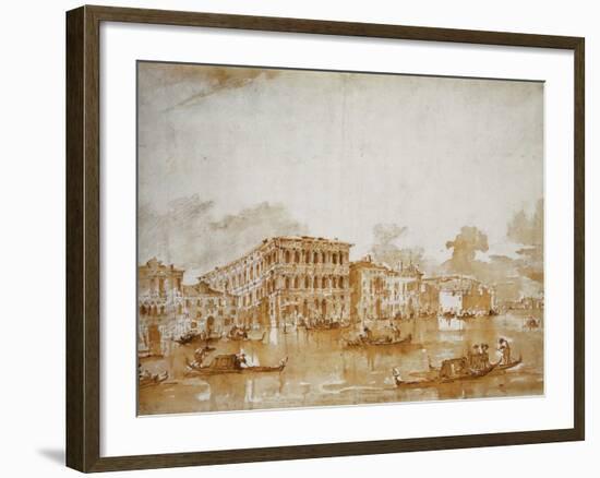 The Grand Canal with the Ca' Pesaro-Francesco Guardi-Framed Giclee Print
