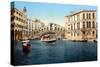 The Grand Canal with the Rialto Bridge, Venice, Italy-null-Stretched Canvas