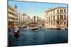 The Grand Canal with the Rialto Bridge, Venice, Italy-null-Mounted Art Print