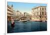 The Grand Canal with the Rialto Bridge, Venice, Italy-null-Framed Art Print