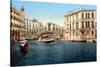 The Grand Canal with the Rialto Bridge, Venice, Italy-null-Stretched Canvas