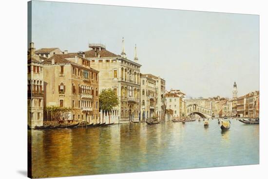 The Grand Canal with the Rialto Bridge, Venice-Rafael Senet-Stretched Canvas