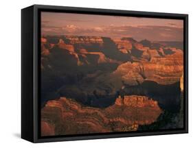 The Grand Canyon at Sunset from the South Rim, Unesco World Heritage Site, Arizona, USA-Tony Gervis-Framed Stretched Canvas