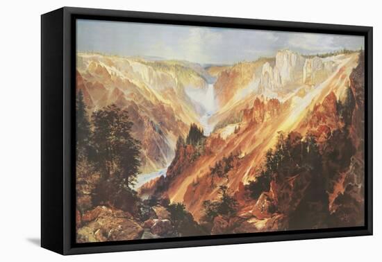 The Grand Canyon of the Yellowstone-Thomas Moran-Framed Stretched Canvas