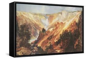 The Grand Canyon of the Yellowstone-Thomas Moran-Framed Stretched Canvas