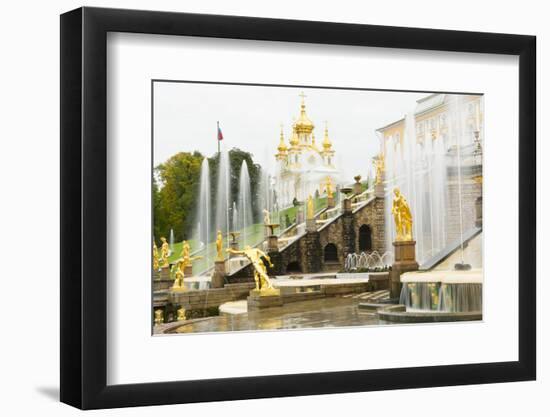 The Grand Cascade in front of the Grand Palace, Peterhof, UNESCO World Heritage Site, near St. Pete-Miles Ertman-Framed Photographic Print