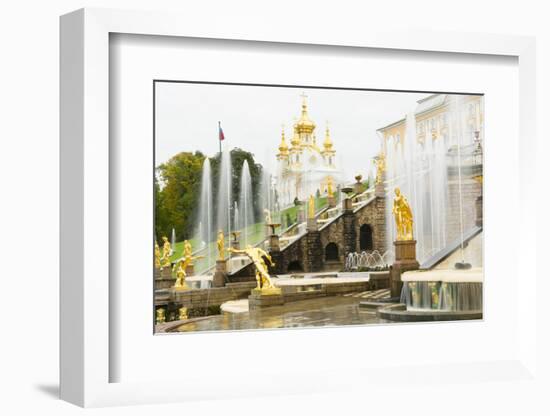 The Grand Cascade in front of the Grand Palace, Peterhof, UNESCO World Heritage Site, near St. Pete-Miles Ertman-Framed Photographic Print