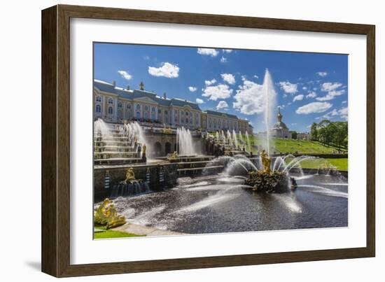 The Grand Cascade of Peterhof, Peter the Great's Palace, St. Petersburg, Russia, Europe-Michael Nolan-Framed Photographic Print