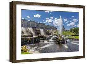 The Grand Cascade of Peterhof, Peter the Great's Palace, St. Petersburg, Russia, Europe-Michael Nolan-Framed Photographic Print