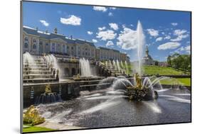 The Grand Cascade of Peterhof, Peter the Great's Palace, St. Petersburg, Russia, Europe-Michael Nolan-Mounted Photographic Print