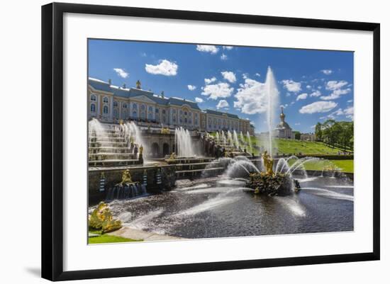 The Grand Cascade of Peterhof, Peter the Great's Palace, St. Petersburg, Russia, Europe-Michael Nolan-Framed Photographic Print