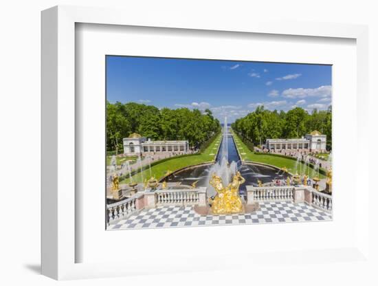 The Grand Cascade of Peterhof, Peter the Great's Palace, St. Petersburg, Russia, Europe-Michael Nolan-Framed Photographic Print