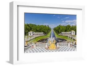 The Grand Cascade of Peterhof, Peter the Great's Palace, St. Petersburg, Russia, Europe-Michael Nolan-Framed Photographic Print