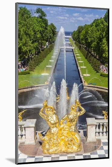 The Grand Cascade of Peterhof, Peter the Great's Palace, St. Petersburg, Russia, Europe-Michael Nolan-Mounted Photographic Print