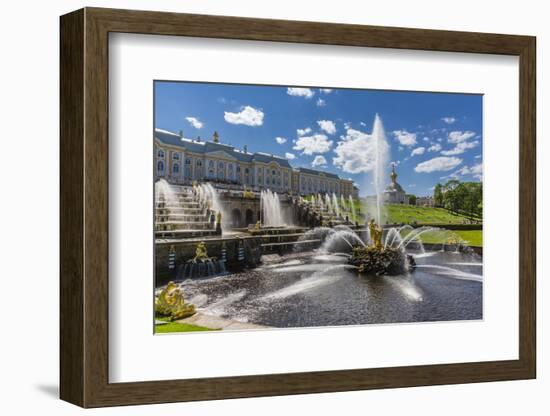 The Grand Cascade of Peterhof, Peter the Great's Palace, St. Petersburg, Russia, Europe-Michael Nolan-Framed Photographic Print