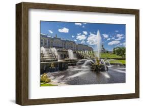 The Grand Cascade of Peterhof, Peter the Great's Palace, St. Petersburg, Russia, Europe-Michael Nolan-Framed Photographic Print