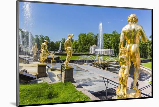 The Grand Cascade of Peterhof, Peter the Great's Palace, St. Petersburg, Russia, Europe-Michael Nolan-Mounted Photographic Print