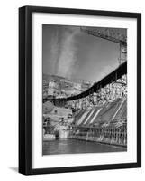 The Grand Coulee Dam under Construction with a Sign in the Bkgrd. That Says: "Safety Pays"-Alfred Eisenstaedt-Framed Photographic Print