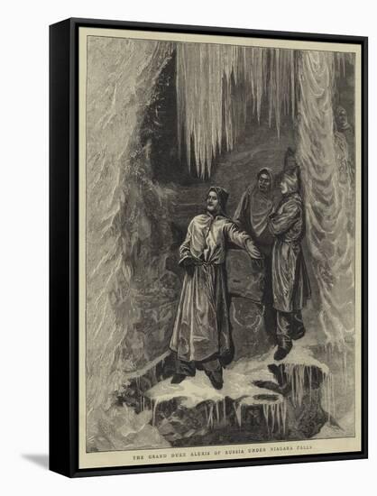 The Grand Duke Alexis of Russia under Niagara Falls-Arthur Boyd Houghton-Framed Stretched Canvas