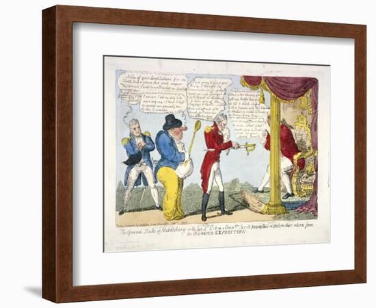 The Grand Duke of Middleburg or Late Ld. C-T-M and Commdore Cur-T's Paying their Respects..., 1809-George Cruikshank-Framed Giclee Print