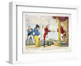 The Grand Duke of Middleburg or Late Ld. C-T-M and Commdore Cur-T's Paying their Respects..., 1809-George Cruikshank-Framed Giclee Print