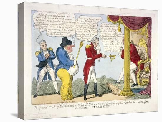 The Grand Duke of Middleburg or Late Ld. C-T-M and Commdore Cur-T's Paying their Respects..., 1809-George Cruikshank-Stretched Canvas
