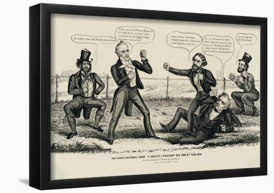 The Grand Fight Political Cartoon Art Print Poster-null-Framed Poster