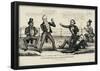 The Grand Fight Political Cartoon Art Print Poster-null-Framed Poster