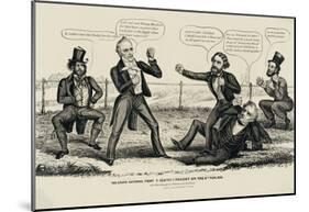 The Grand Fight Political Cartoon Art Print Poster-null-Mounted Poster