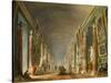 The Grand Galery of the Louvre-Hubert Robert-Stretched Canvas