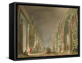 The Grand Gallery of the Louvre Between 1801 and 1805-Hubert Robert-Framed Stretched Canvas