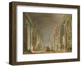 The Grand Gallery of the Louvre Between 1801 and 1805-Hubert Robert-Framed Giclee Print