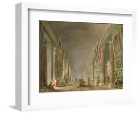 The Grand Gallery of the Louvre Between 1801 and 1805-Hubert Robert-Framed Giclee Print