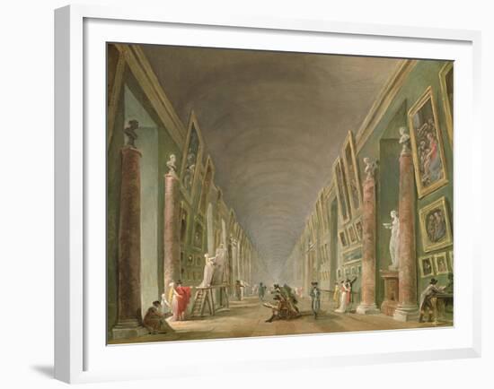 The Grand Gallery of the Louvre Between 1801 and 1805-Hubert Robert-Framed Giclee Print