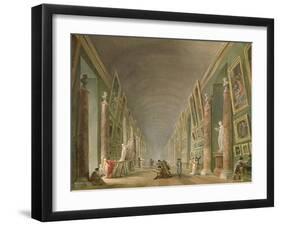 The Grand Gallery of the Louvre Between 1801 and 1805-Hubert Robert-Framed Giclee Print